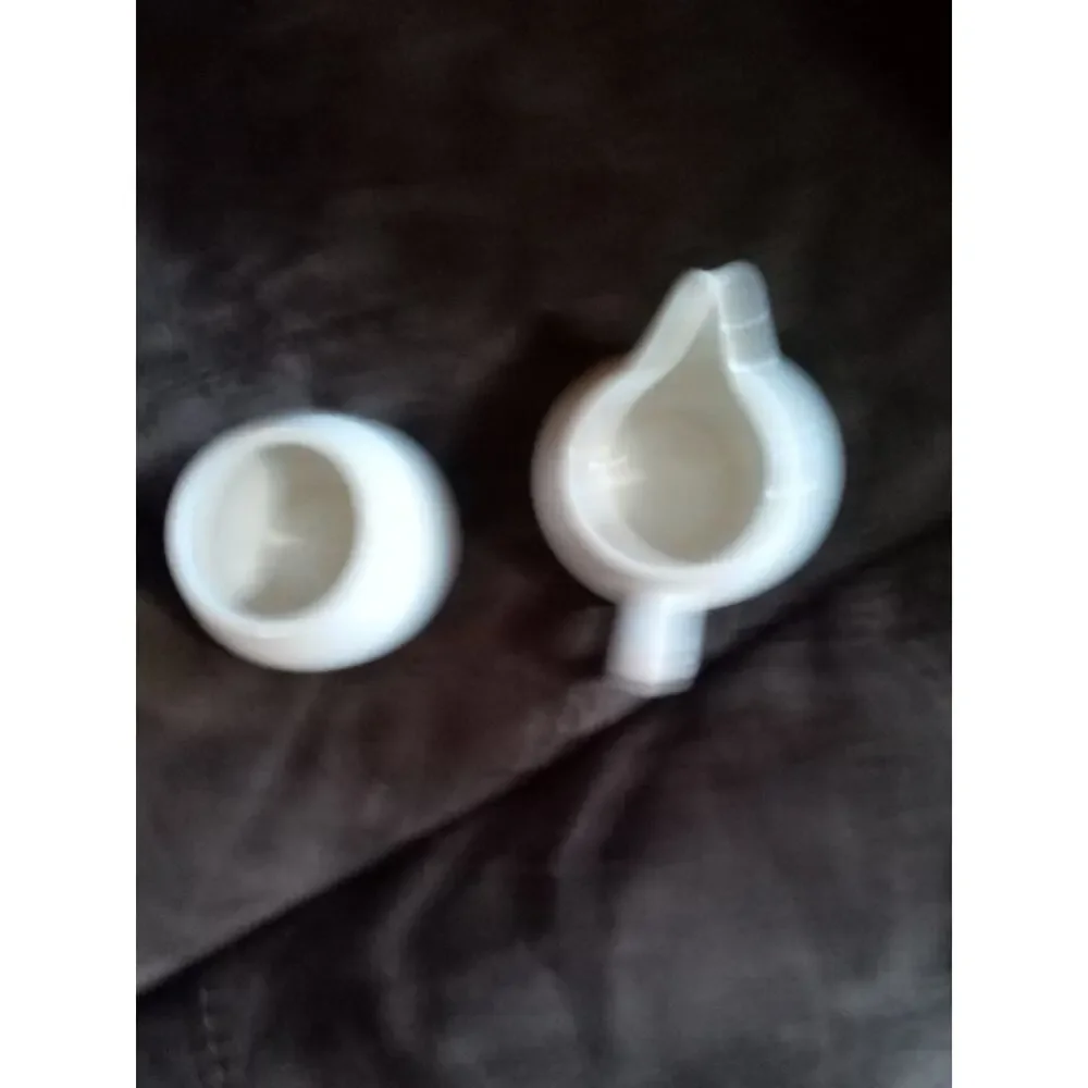 Vintage Ivory Creamer And Sugar With Lid Set Made In England